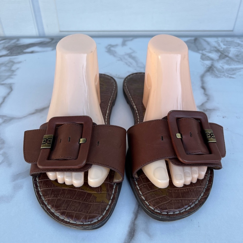 Women Sam Edelman slide sandals 11 brown